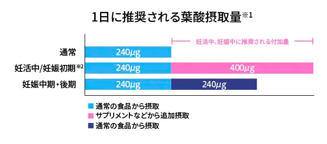 1日に推奨される葉酸摂取量