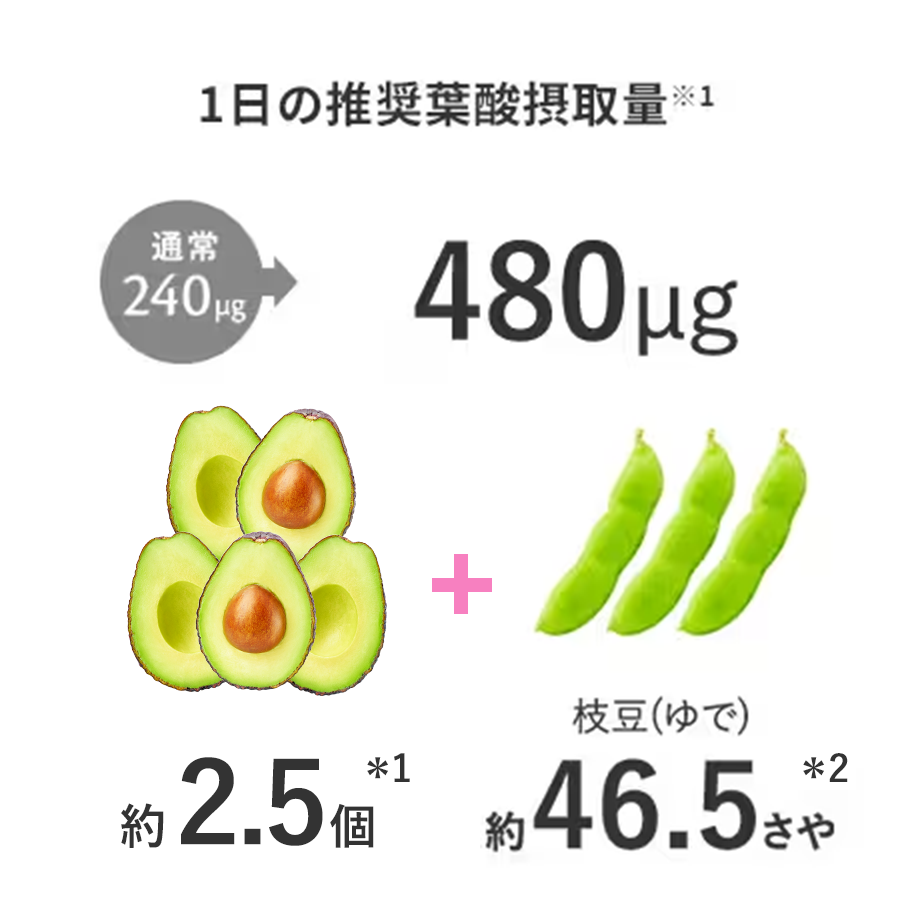 1日に推奨される葉酸摂取量
