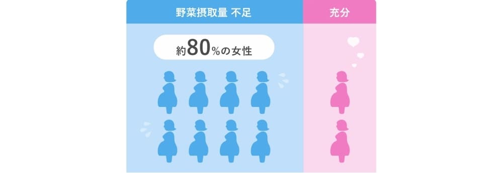 野菜摂取量不足　約80％の女性
